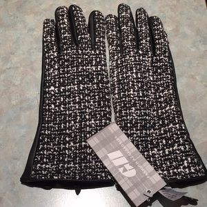GH leather and tweed gloves (sz  M)